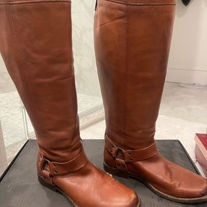 Frye, Phillip harness tall cognac boot 8.5